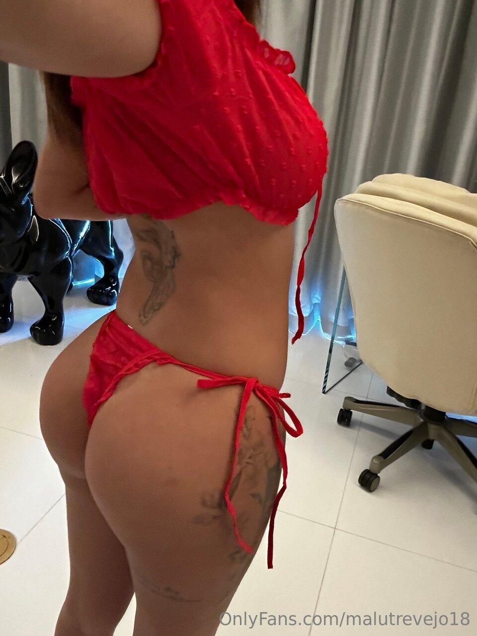 malu trevejo sexy booty red outfit onlyfans set leaked