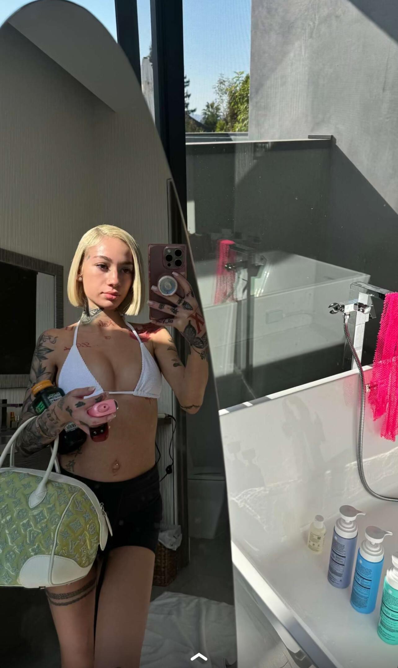 bhad bhabie sexy white bikini tease onlyfans set leaked