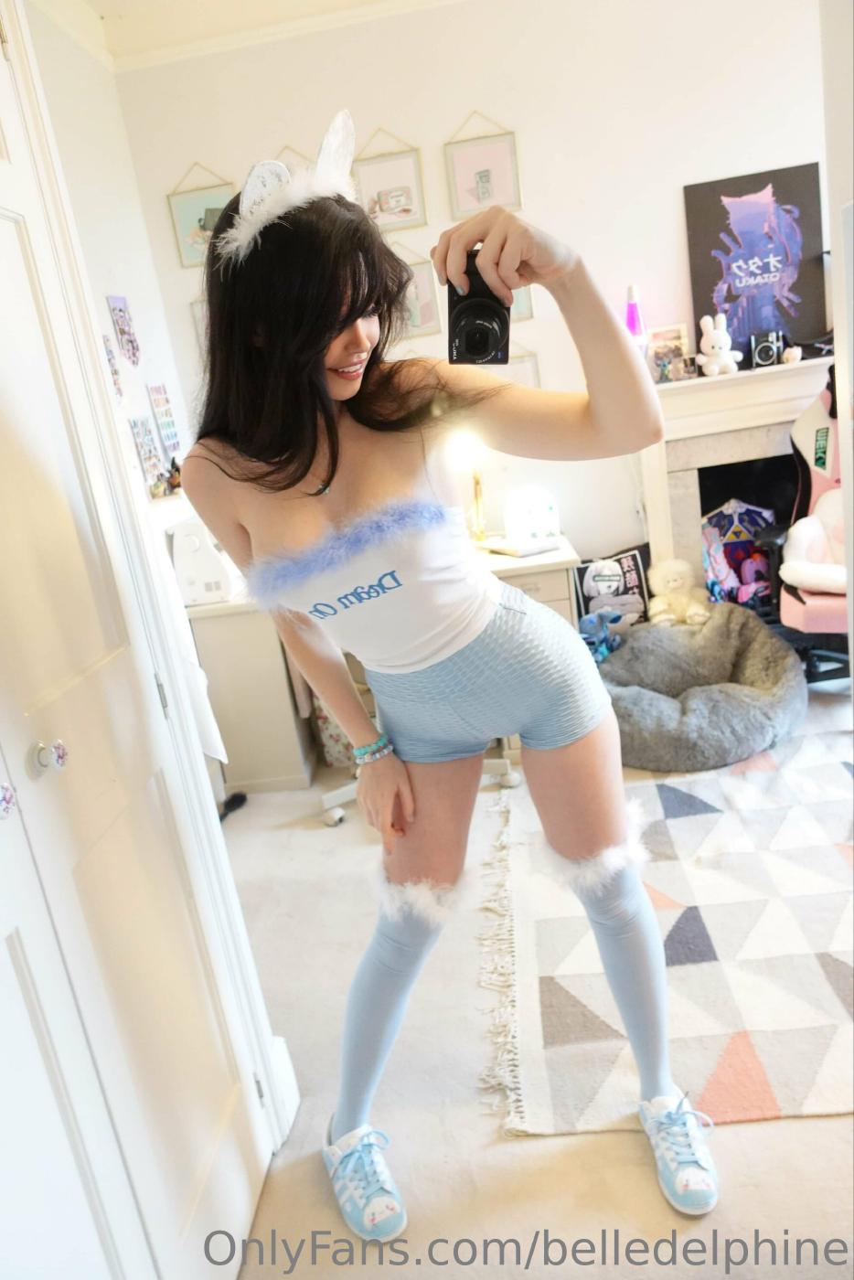 belle delphine blue booty shorts onlyfans set leaked dtxkqt influencers gonewild