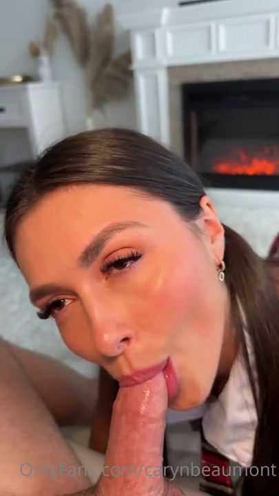 baddie schoolgirl caryn beaumont blows cock till it cum 13