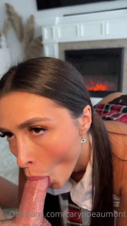 baddie schoolgirl caryn beaumont blows cock till it cum 8