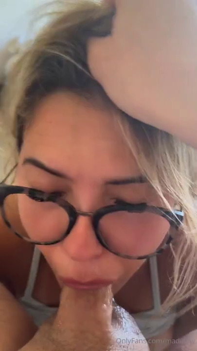 madiiitay nerdy gf glasses blowjob facial video leaked 6